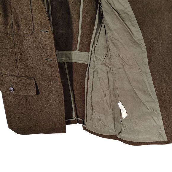 Fossil Wool Military Style XS Blazer Jacket Brown Safari Utility Pocket Coat - Picture 6 of 12